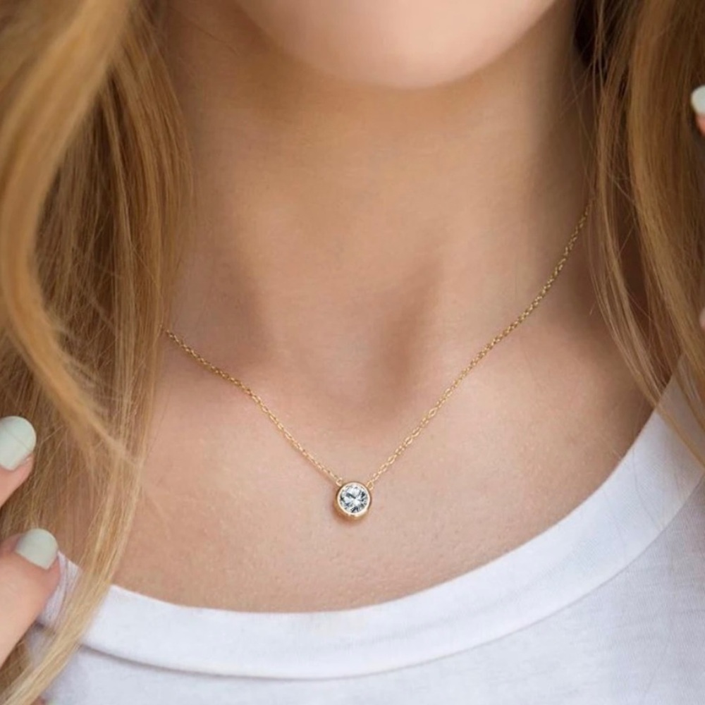 MSRP $37 Ramla Minimalist Birthstone Necklace April